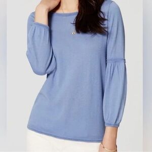 LOFT Lantern Sleeve Pullover Blouse